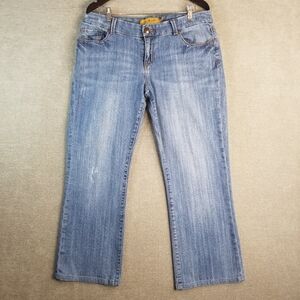 Seven7 Luxe Jeans Womens 16 Blue Denim Light Wide Leg High Rise SFAMK 36x29 (D62